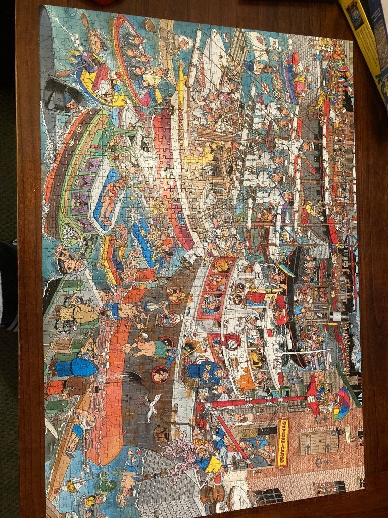 Jan van Haasteren legpuzzel Crazy Harbour 1500 stukjes, Ophalen, 500 t/m 1500 stukjes, Gebruikt, Legpuzzel