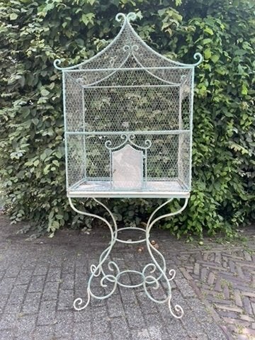 Vogelkooi smeedijzer (brocante / vintage), Ophalen, Gebruikt, Metaal, Vogelkooi