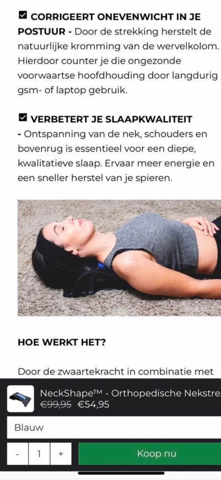 Nekstretcher nieuw prijs €49,95 nu €17,50, Sport en Fitness, Fitnessmaterialen, Verzenden, Nieuw, Overige typen