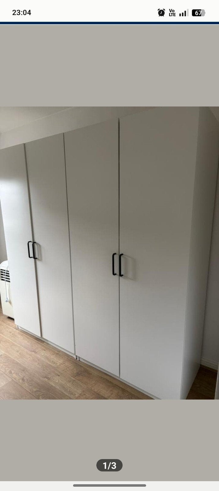 Witte Ikea pax kast, Gebruikt, 200 cm of meer, 50 tot 75 cm, 50 tot 100 cm