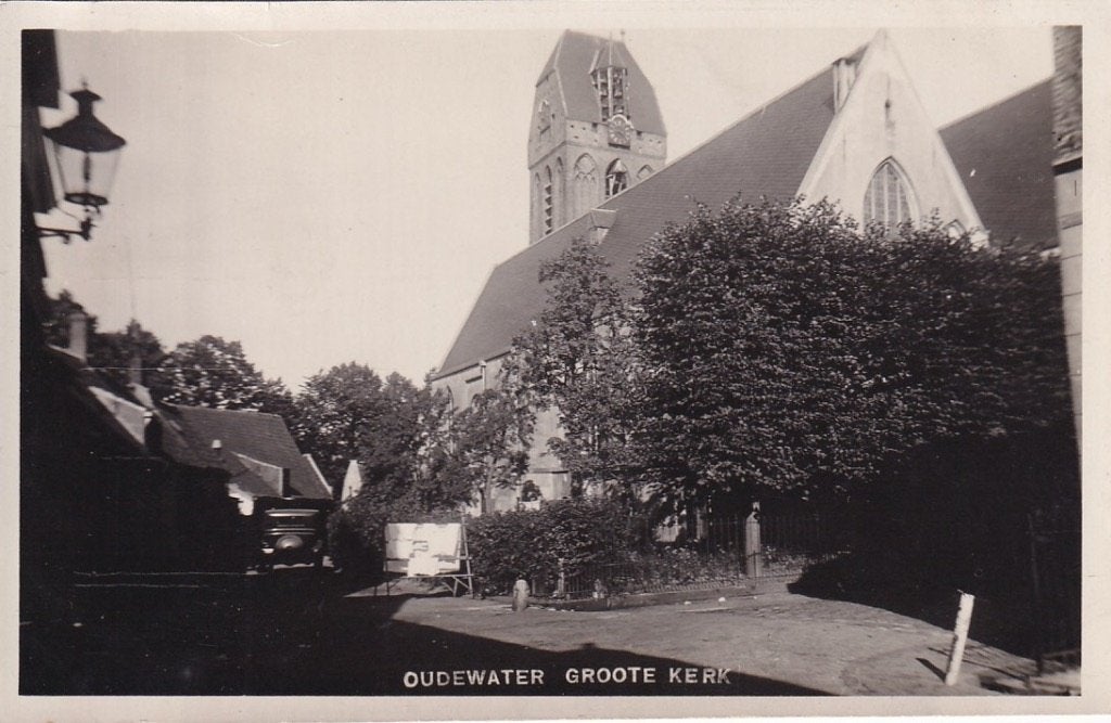 766T fotokaart Oudewater, Groote Kerk, BROMOGRAFIA, Ophalen of Verzenden, 1920 tot 1940, Ongelopen, Utrecht