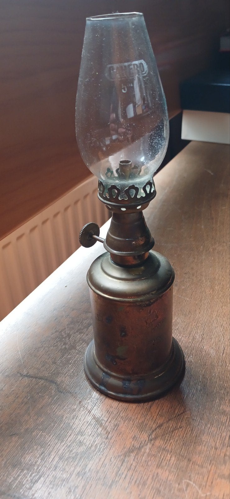 Antieke Franse olielamp - Le Fevre € 50,00, Antiek en Kunst, Ophalen