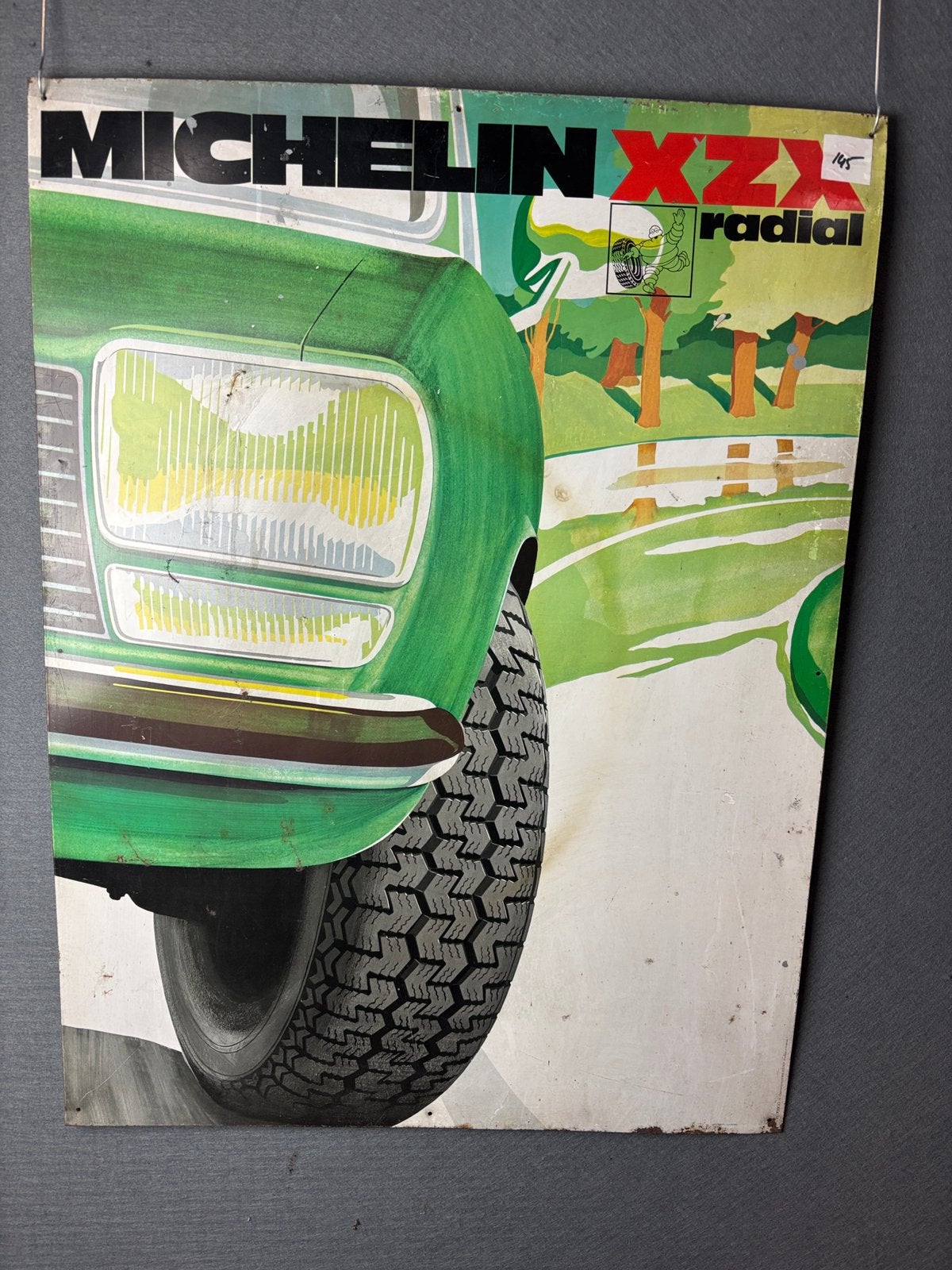 Michelin Bibendum reclamebord XZX Radial 80x60cm, Verzamelen, Reclamebord, ., Ophalen of Verzenden, Zo goed als nieuw