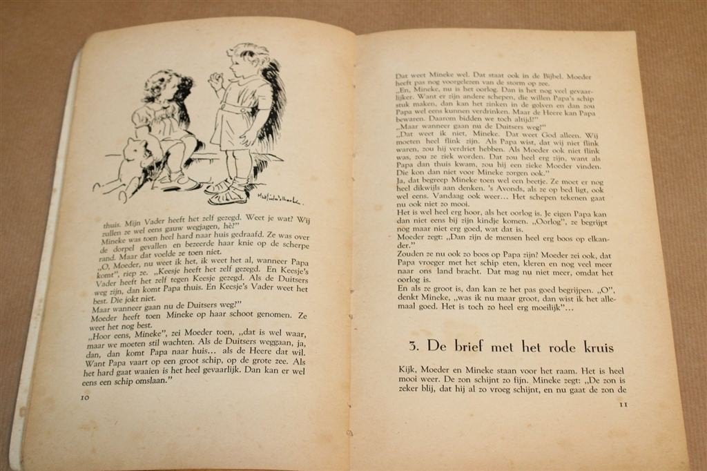 Mineke — Kinderboek over WOII & Thuiskomst, 1950, Ophalen of Verzenden, Gelezen