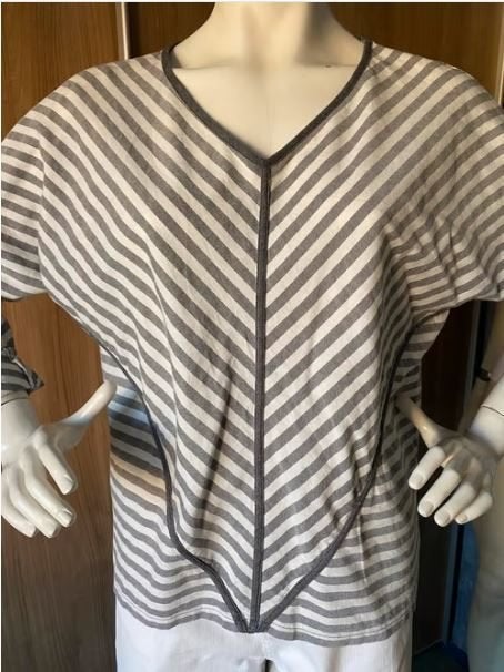 10Days blouse grijs wit gestreept mt. L, Maat 42/44 (L), 10days, Ophalen of Verzenden, Zo goed als nieuw