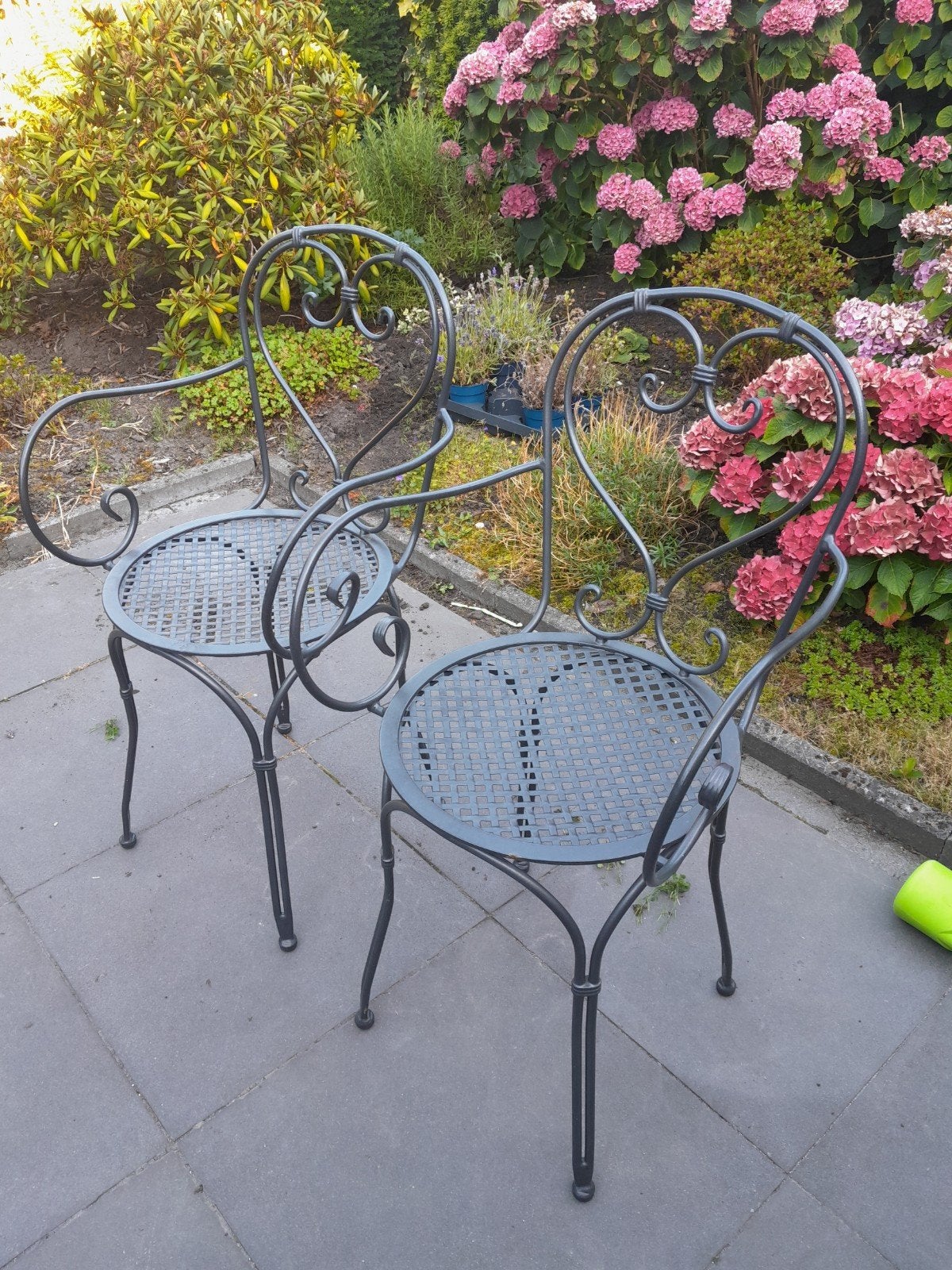 tuinstoel tuinset gietijzer, Ophalen, Gebruikt, Overige materialen