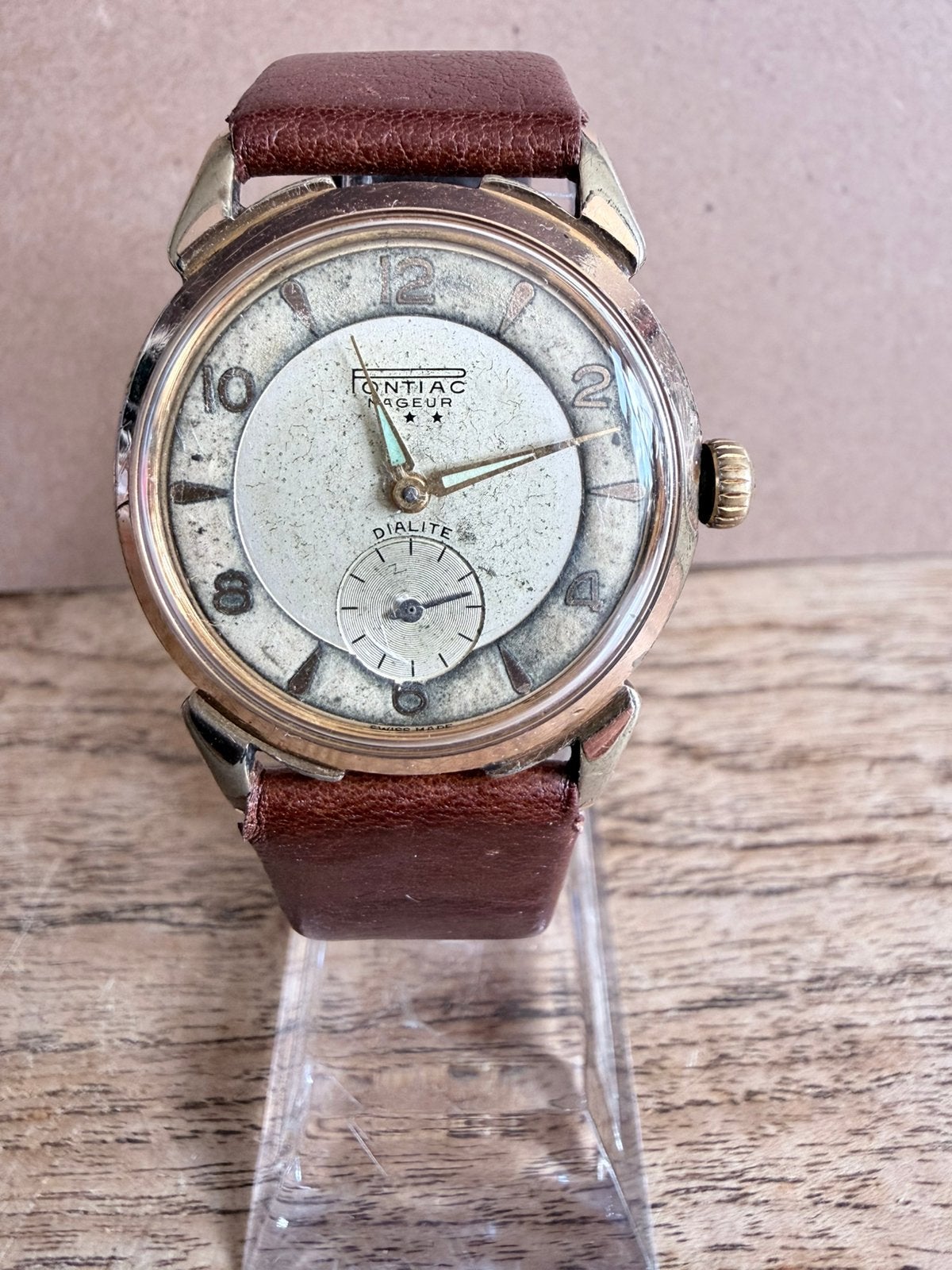 Prachtige Pontiac Nageur te koop., Overige merken, Staal, Met bandje, Polshorloge