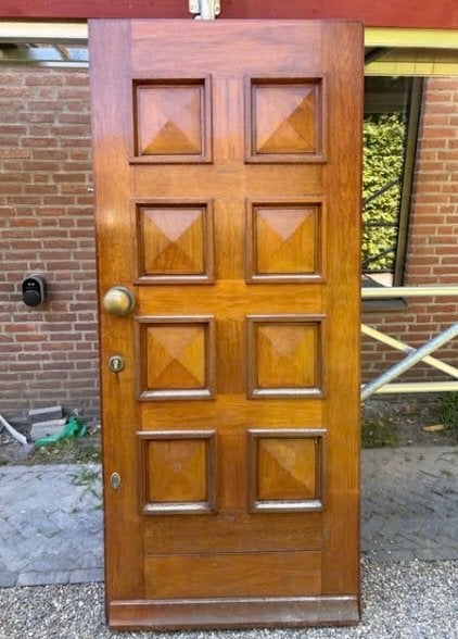 Massieve houten buitendeur - Norhtigo Katwijk Holland, Ophalen, Gebruikt, 80 tot 100 cm, Buitendeur