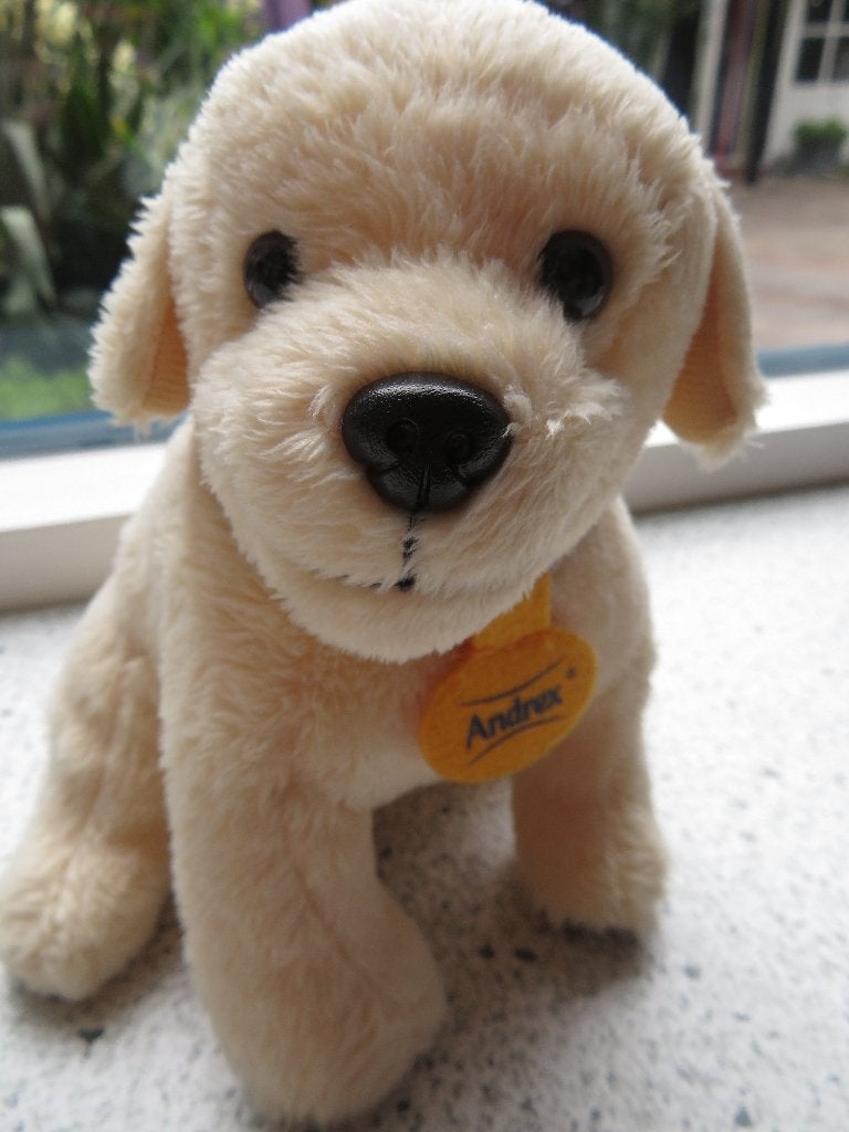 Hond of hondje merk Kimberly-Clark gele penning Andrex Page?, Kinderen en Baby's, Speelgoed | Knuffels en Pluche, Zo goed als nieuw
