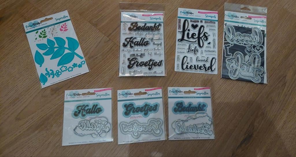 Pakketje carlijn design stempels en stansen , zgan!/nieuw, Ophalen of Verzenden, Zo goed als nieuw