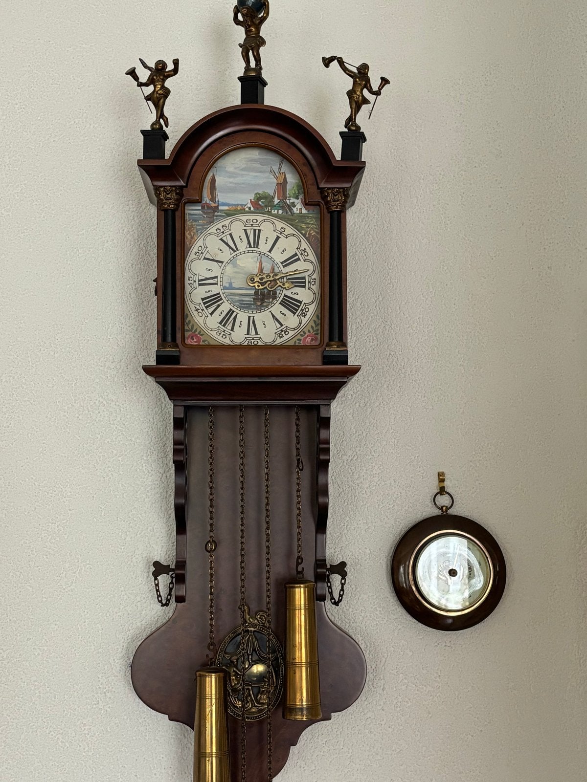 Antieke Friese Staartklok met Barometer, Ophalen