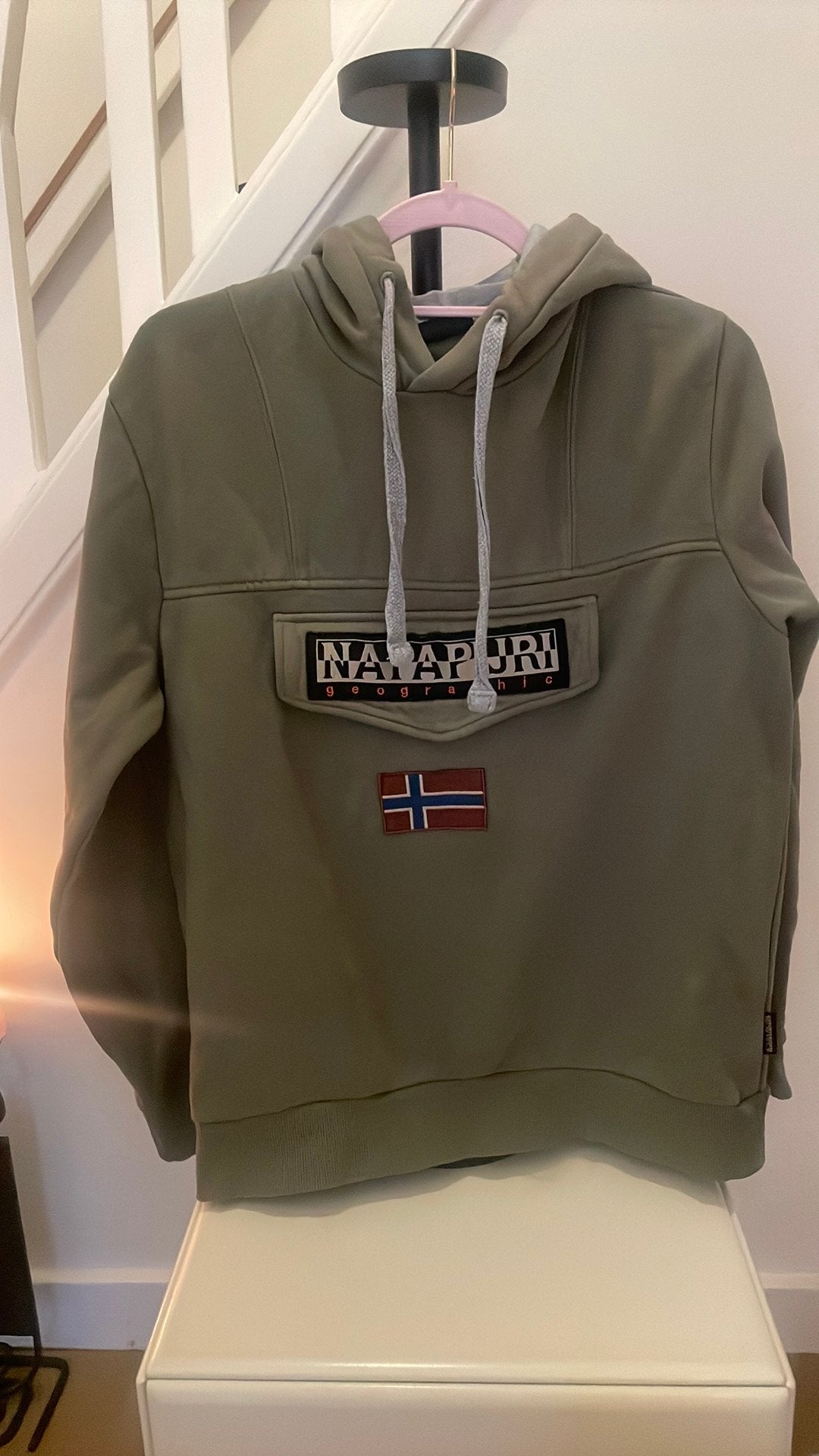 Originele Napapijri Burgee Hoodie Groen – Maat M– ZGAN, Ophalen of Verzenden, Zo goed als nieuw, Groen