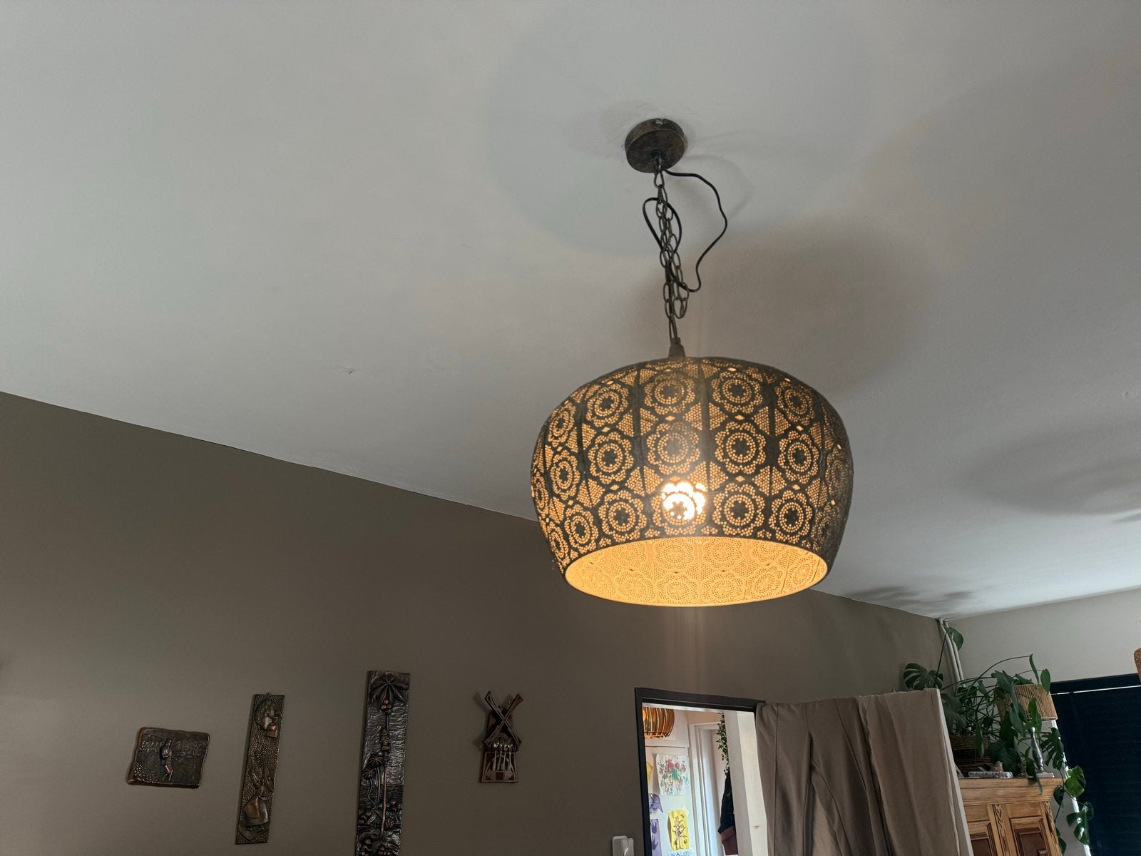Hanglampen van Light & Living Emine, Huis en Inrichting, Ophalen, Gebruikt, Metaal, E27 (groot)
