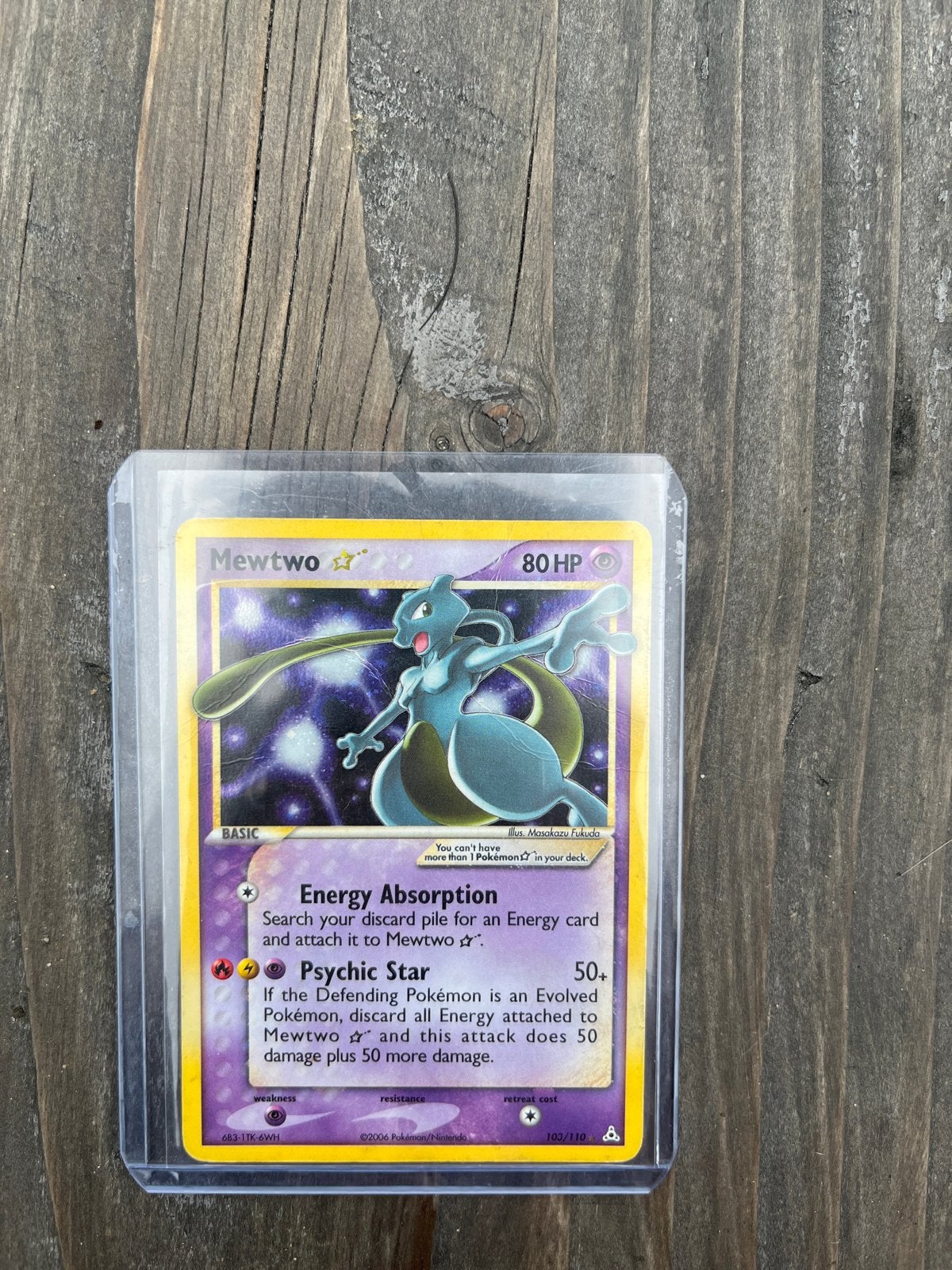 Gold Star Mewtwo 2006 Pokémon kaart - Lichte schade
