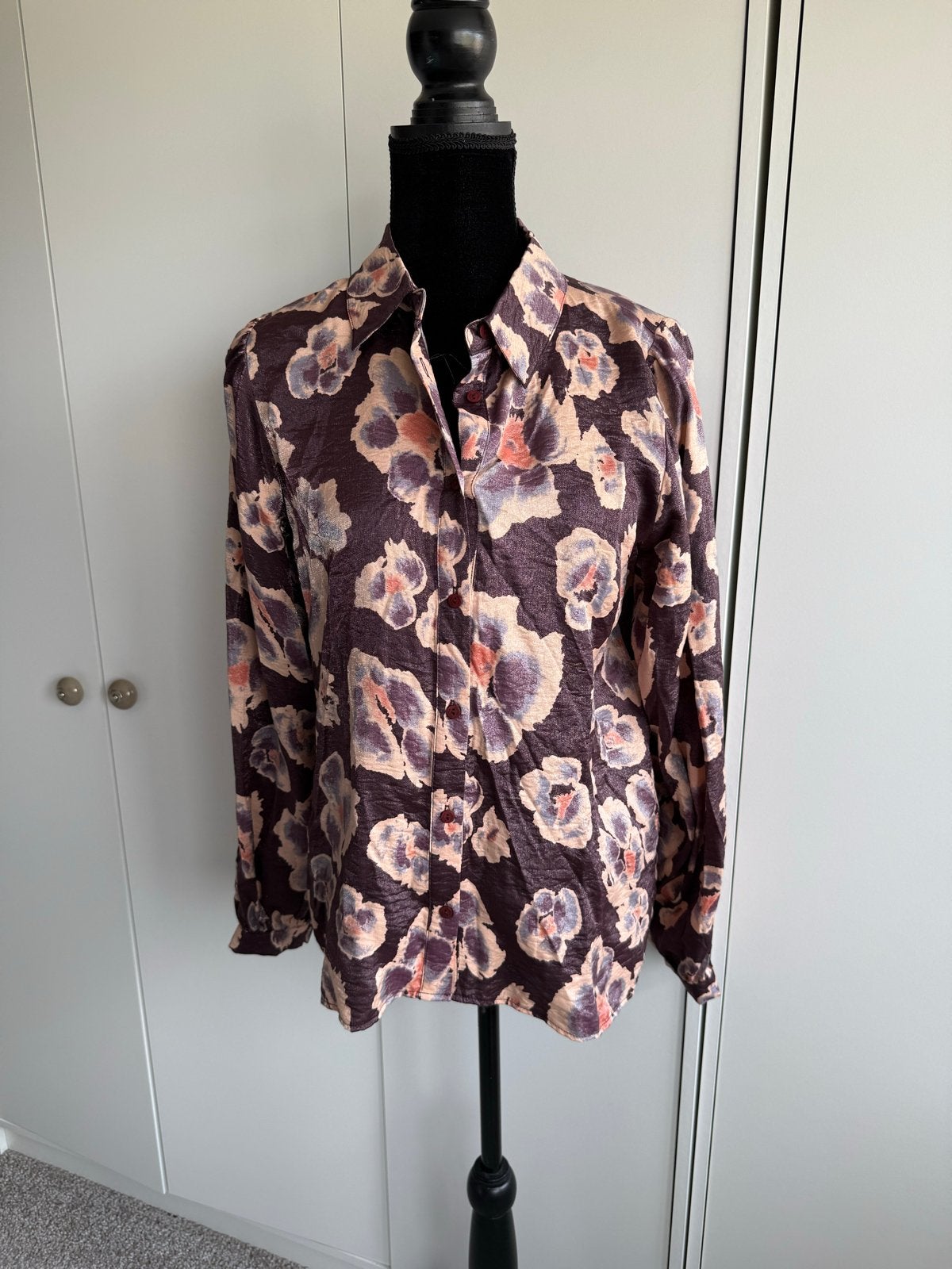 Geisha blouse met bloemenprint - Maat S, Kleding | Dames, Ophalen of Verzenden, Zo goed als nieuw, Maat 36 (S), Meerkleurig