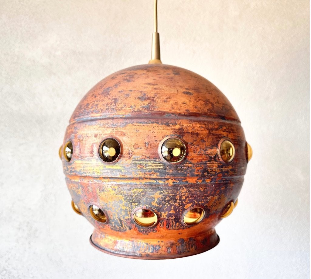 VIntage grote Raak copper hanglamp, Huis en Inrichting, Lampen | Hanglampen, Niet ingevuld, Overige materialen, Niet ingevuld