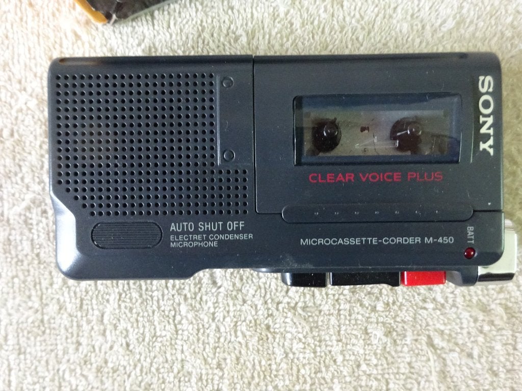 Sony M-450 microcassette / voice recorder + bandjes, Ophalen of Verzenden, Enkel, Sony, Tape counter