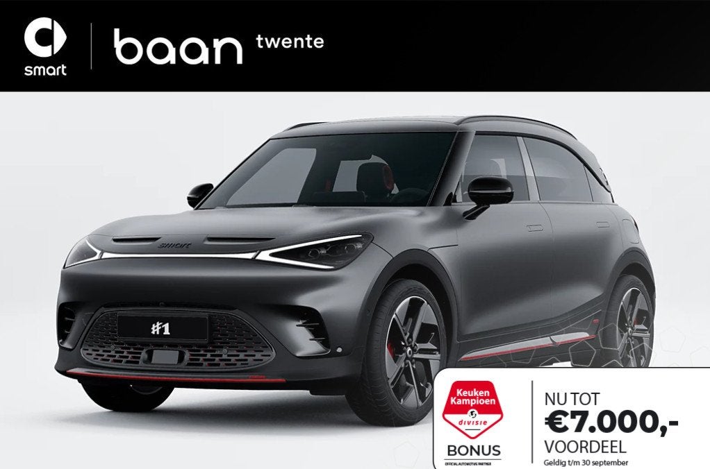 smart #1 BRABUS 66 kWh | KKD Actie! | Van € 48.400,- voor, Auto's, Smart, Automaat, Alcantara, SUV of Terreinwagen, Zilver of Grijs