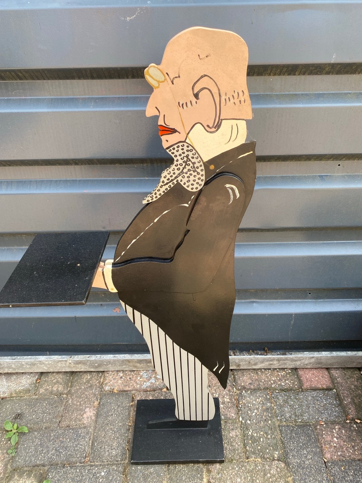 Decoratieve butler met dienblad - Houten beeld, Ophalen, Gebruikt