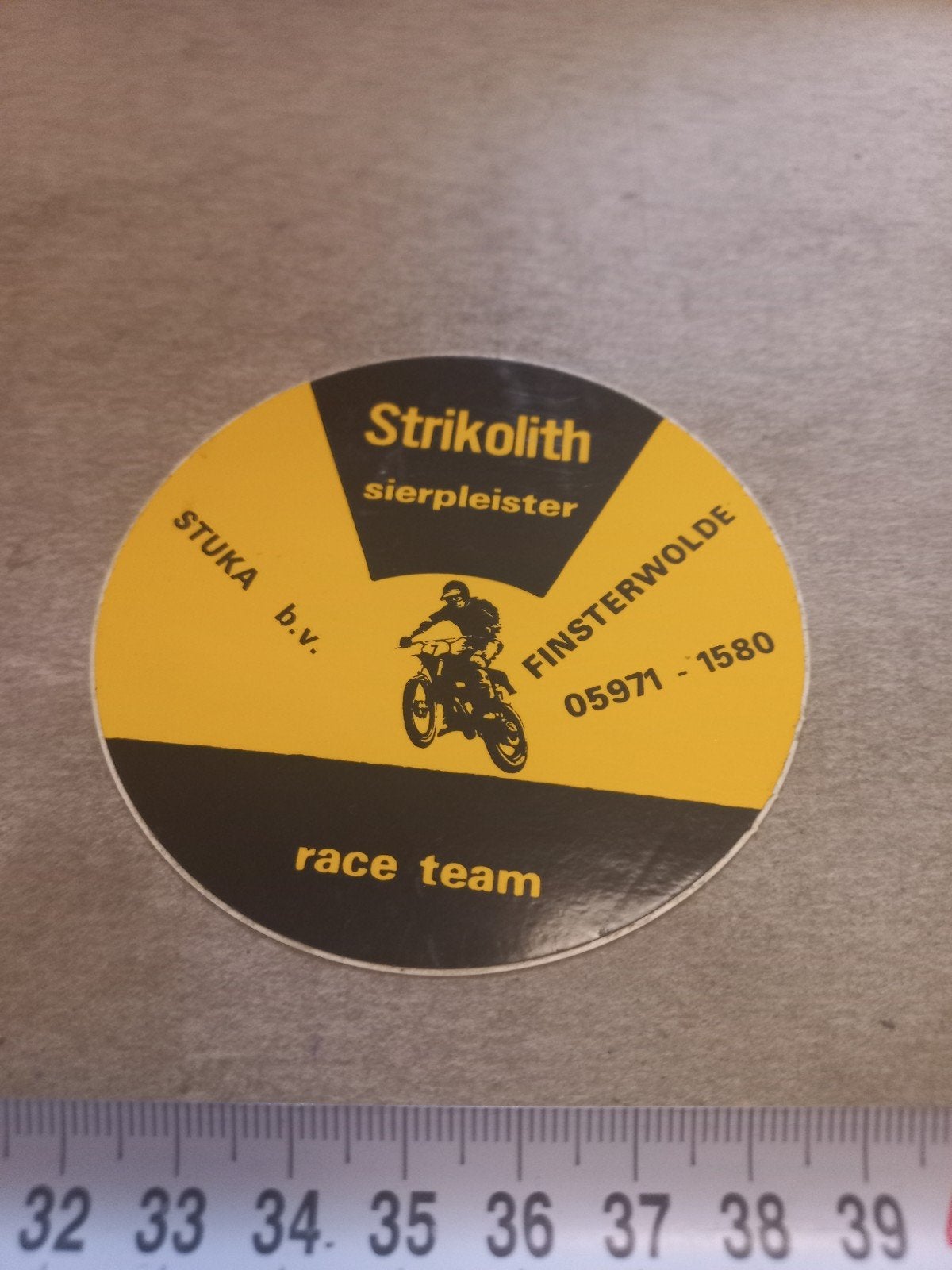 Strikolith Race Team Sticker - Vintage Motocross, Verzamelen, Ophalen of Verzenden, Gebruikt, Sport