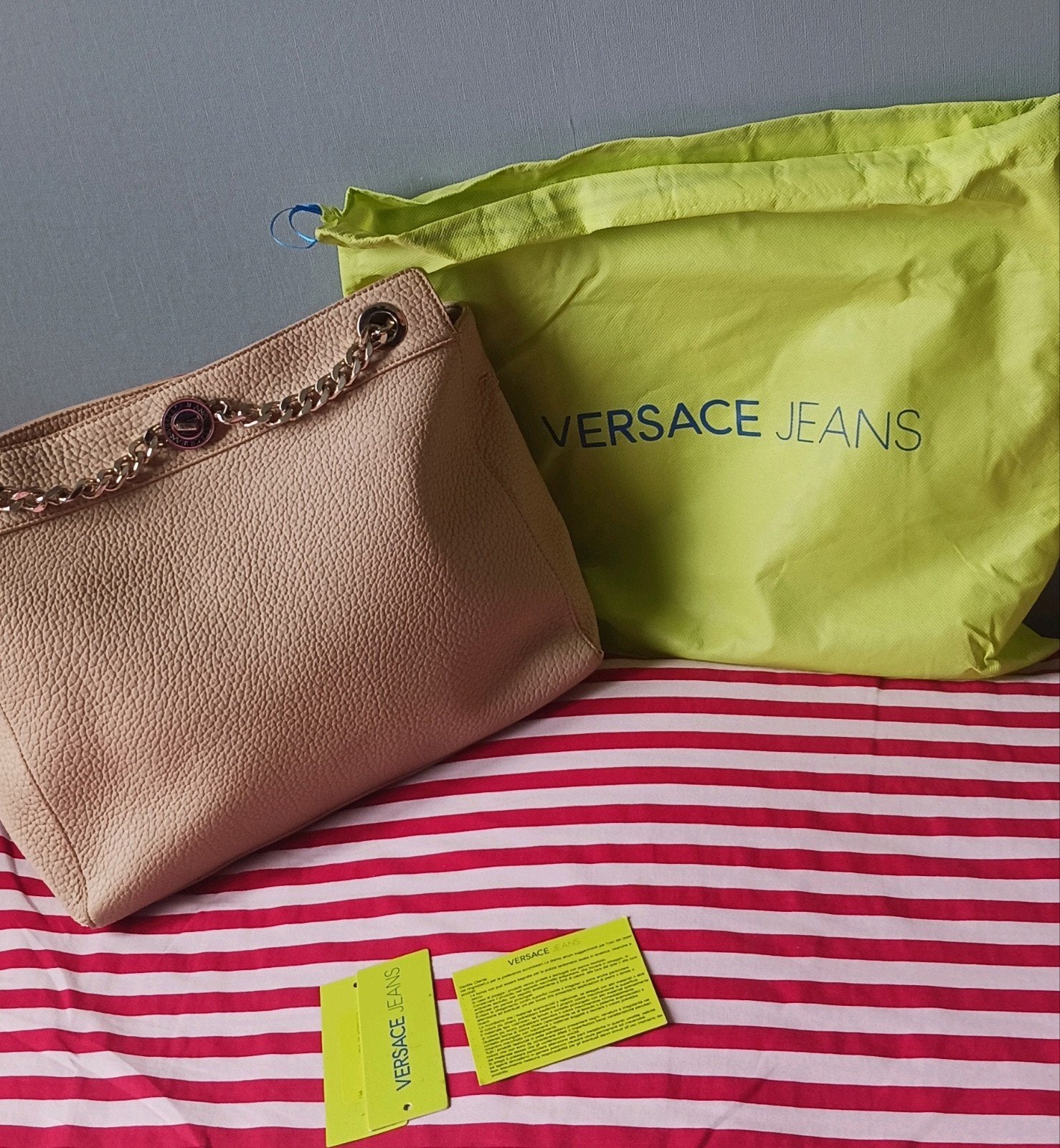 Versace Jeans Handtas grbruikt, Ophalen of Verzenden, Zo goed als nieuw, Beige, Handtas