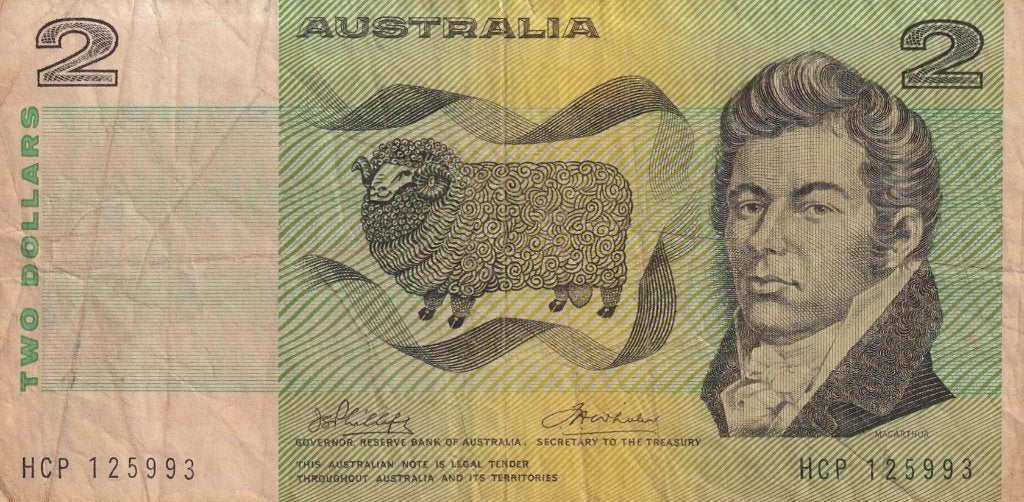 Australië 2 dollar 1974, Postzegels en Munten, Bankbiljetten | Oceanië, Verzenden, Los biljet