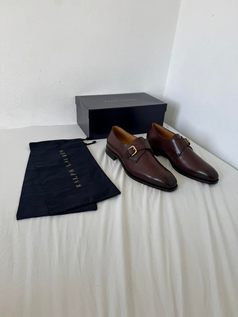 Ralph Lauren Purple Label Darnell calfskin Monk Straps, Bruin, Nieuw, Ophalen of Verzenden, Gespschoenen