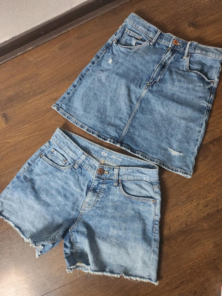Denim: rok, korte broek en prachtige skinny jeans 😍, Broek, Meisje, Ophalen of Verzenden, Zo goed als nieuw