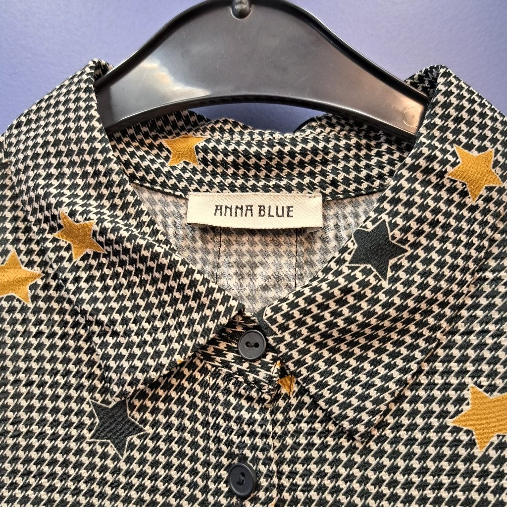 Anna van Toor blouse pied de poule + gele sterren 38 40373, Maat 38/40 (M), Anna van Toor, Anna van Toor, .