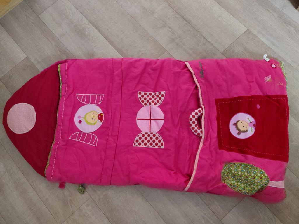 Roze slaapzak met leuke applicaties, Ophalen, Gebruikt, Slaapzak