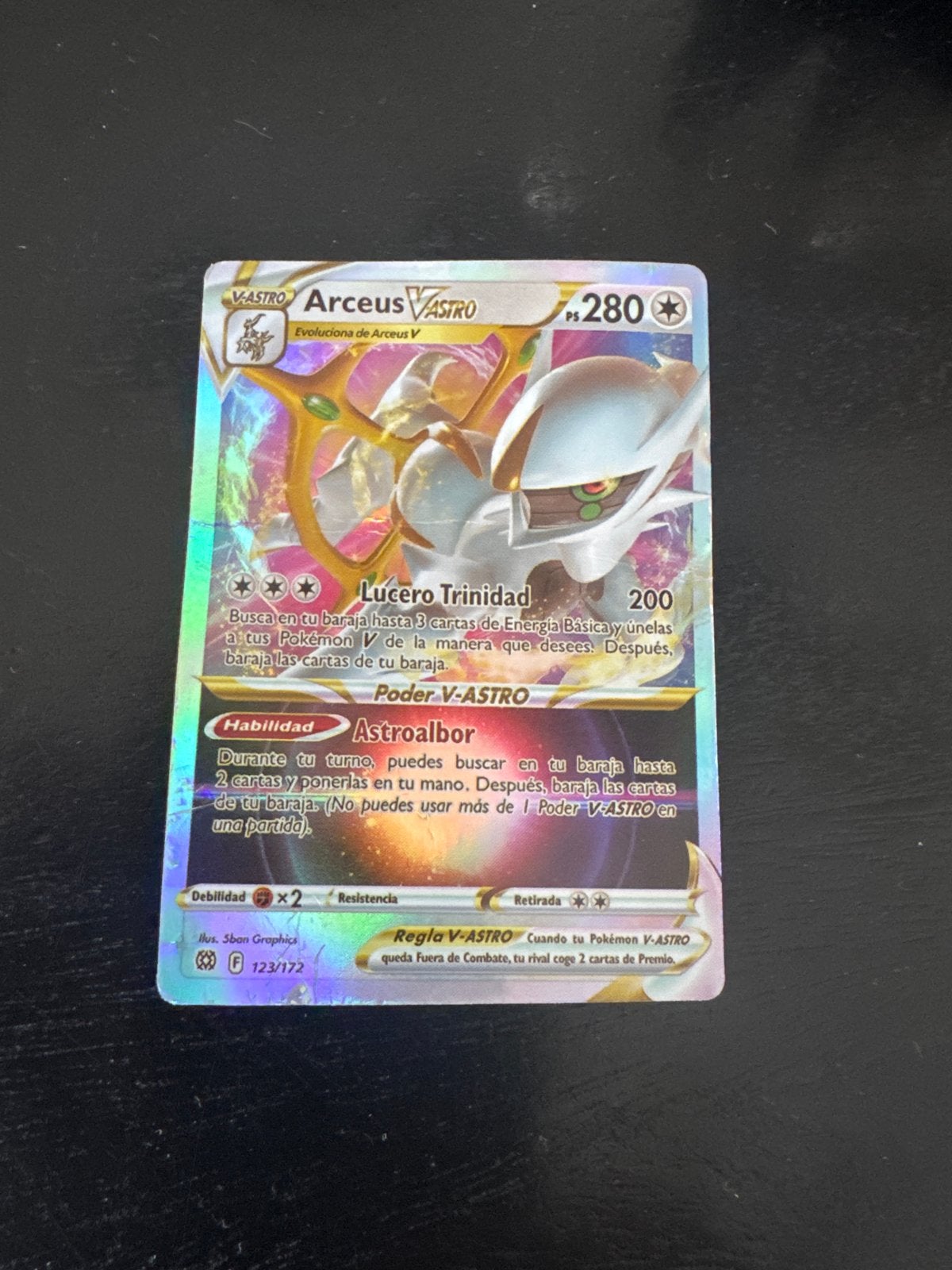 Pokémon TCG Arceus VASTRO 123/172 Spaanse kaart, Ophalen of Verzenden, Zo goed als nieuw, Losse kaart, Foil