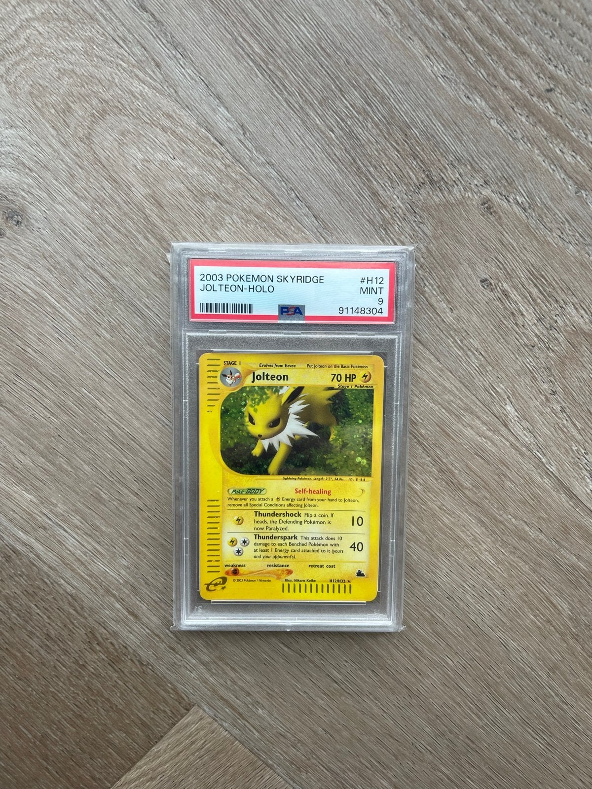 Jolteon holo H12/H32 Skyridge PSA 9, Hobby en Vrije tijd, Ophalen of Verzenden, Zo goed als nieuw, Losse kaart, Foil