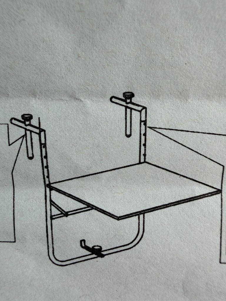 Balkon reling tafel, Tuin en Terras, Tuintafels, Ophalen, Zo goed als nieuw, Rechthoekig, Metaal