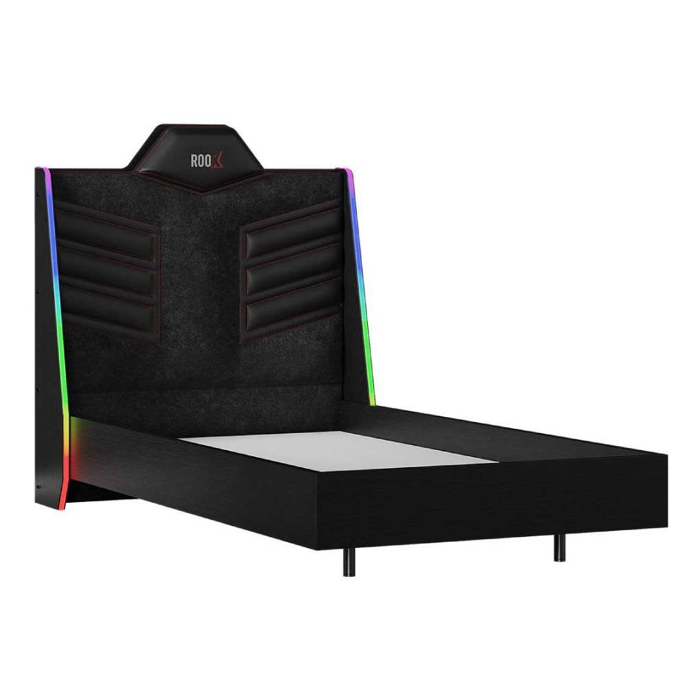 RooX Gamingbed 120x200 – Zwart, Zwart, Tweepersoons, Ophalen of Verzenden, Zo goed als nieuw