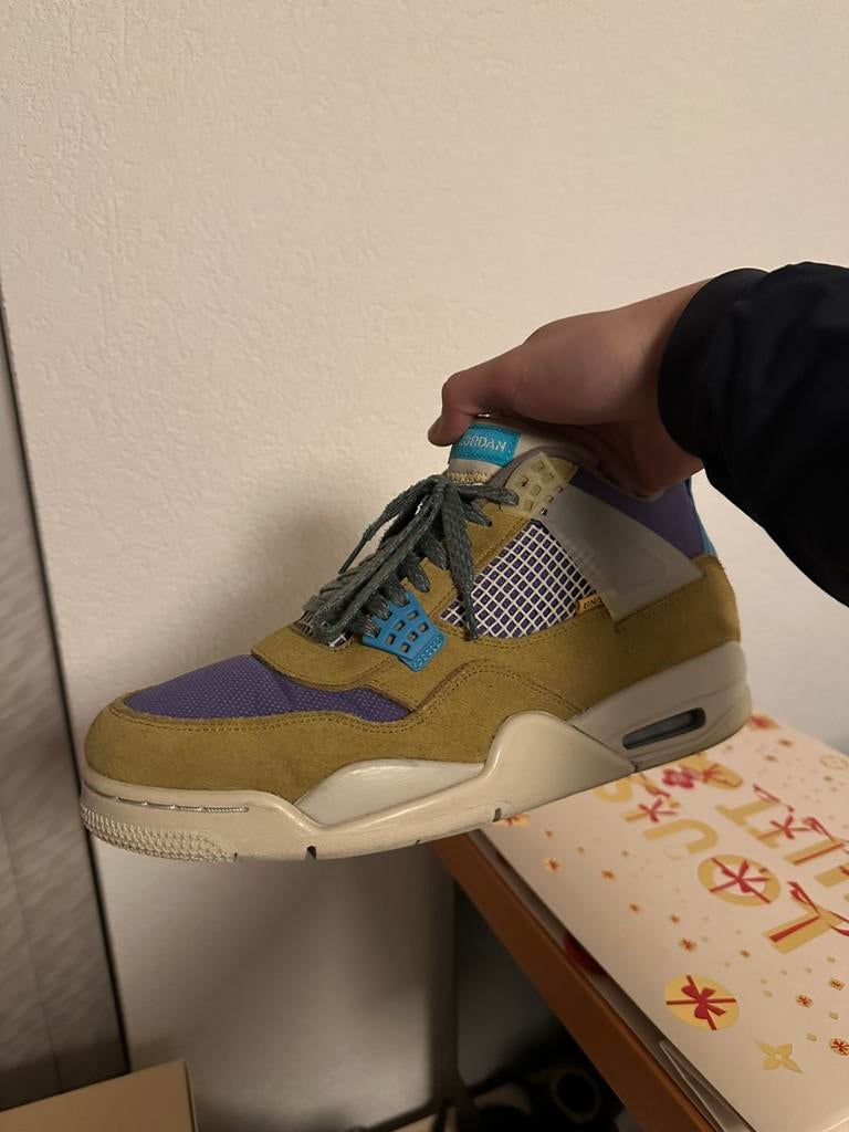 Jordan 4 union dessert moss, Kleding | Heren, Schoenen, Gedragen, Sneakers of Gympen, Overige kleuren, Ophalen of Verzenden