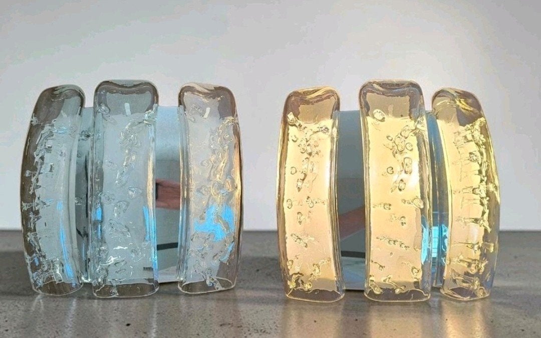 2 x Mid Century Wandleuchte Lampe Doria 60er Jahre Wandlampe, Ophalen, E14 (klein), Zo goed als nieuw, Glas