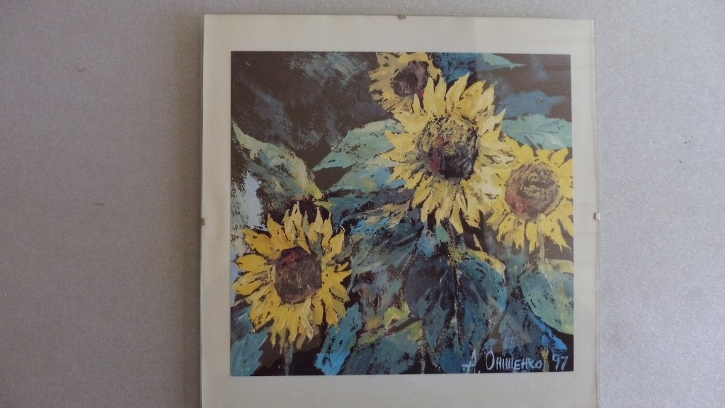 Onishenko - reproductie Zonnebloemen, Ophalen of Verzenden, Overige technieken, Bloemen