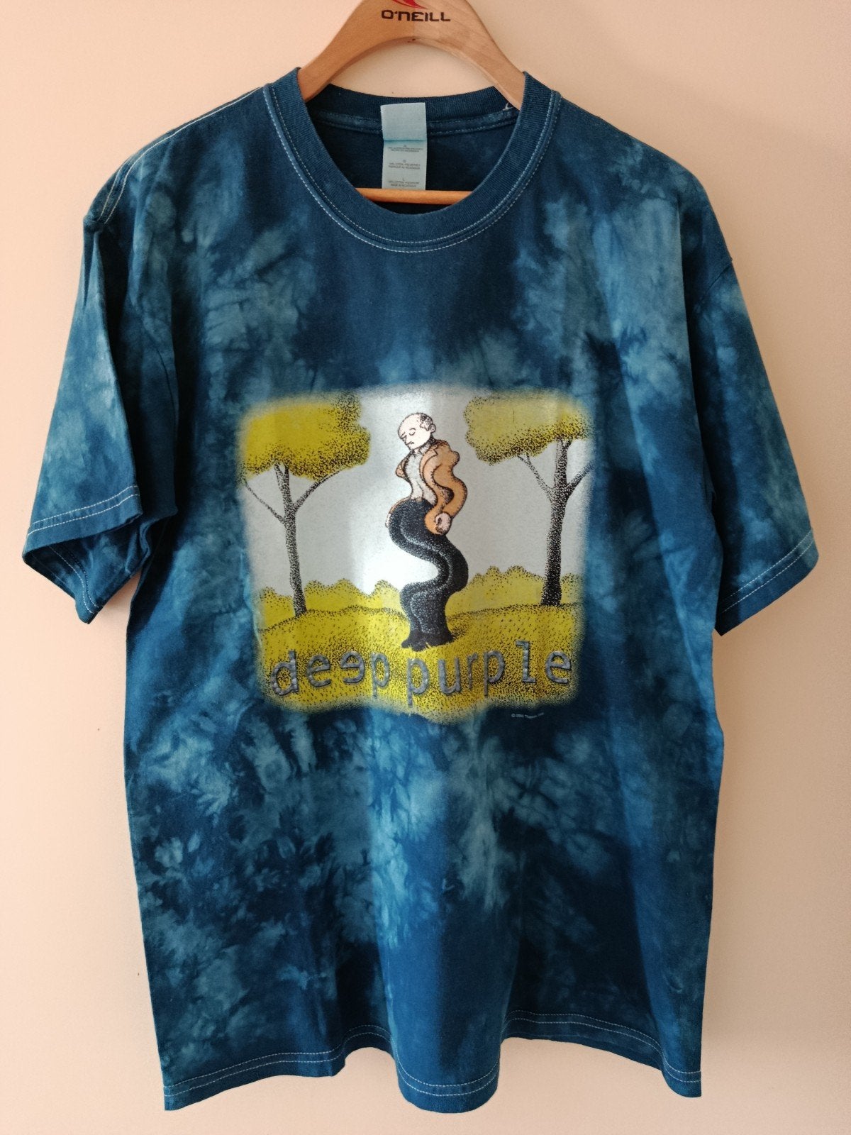 Deep Purple Tie Dye T-shirt - Gildan Heavy Cotton Maat L, Ophalen, Maat 52/54 (L), Paars, Gedragen