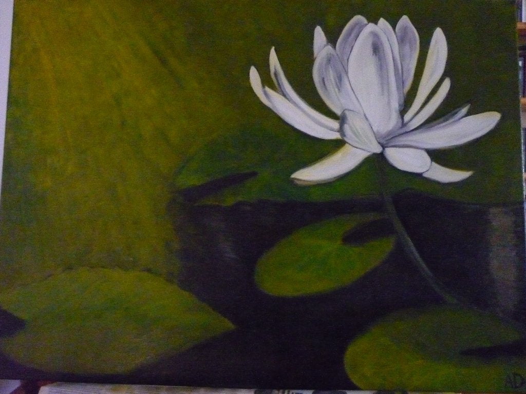 Waterlelie, Bloemen, Doek, Realistisch, Ophalen of Verzenden