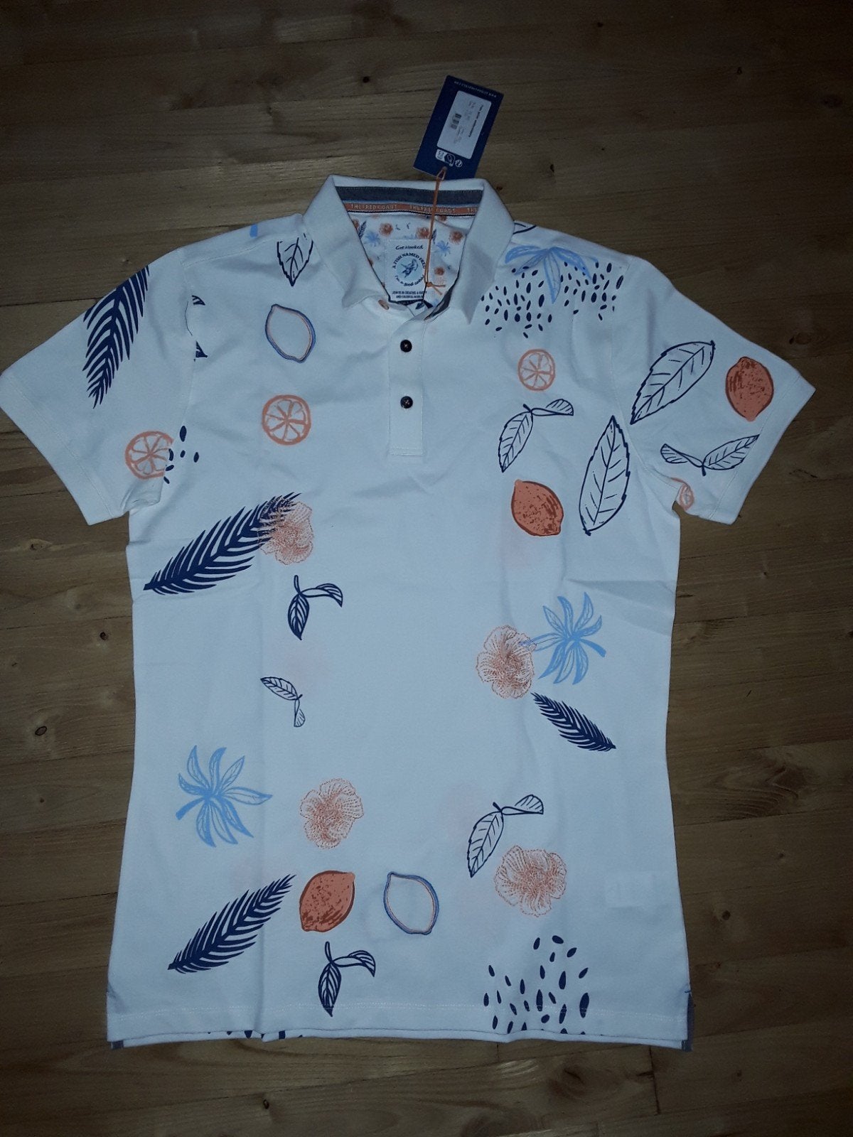 Nieuw wit A Fish Named Fred poloshirt mt L, Kleding | Heren, Polo's, Maat 52/54 (L), Wit, Nieuw, Ophalen of Verzenden