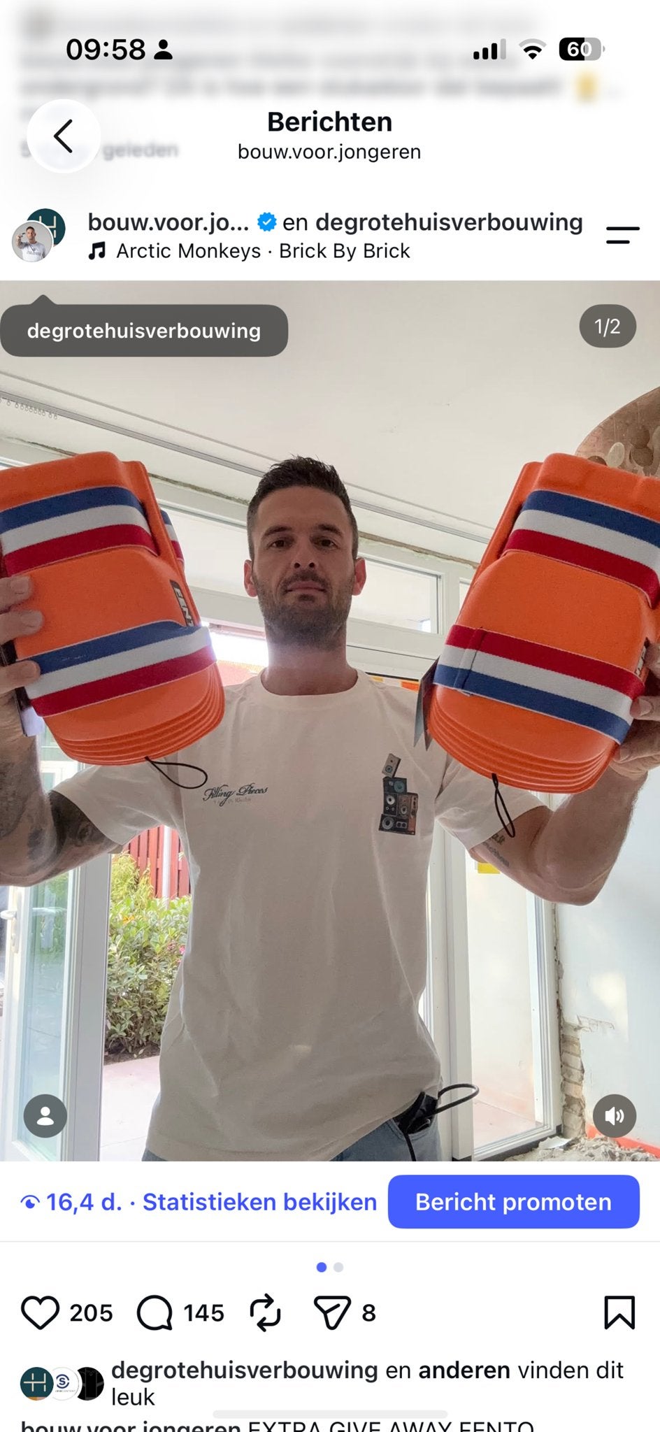 VERKOCHT !!!Winnaar tegeldameKniebesch - Oranje met NL vlag, Doe-het-zelf en Verbouw, Veiligheidskleding, Ophalen, Nieuw