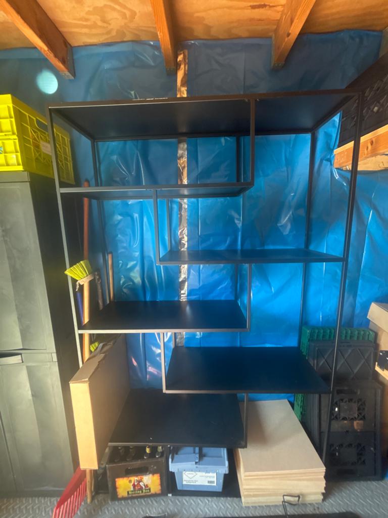 Modern zwart metalen open rek 190 x 120 - industrieel design, Ophalen, Gebruikt
