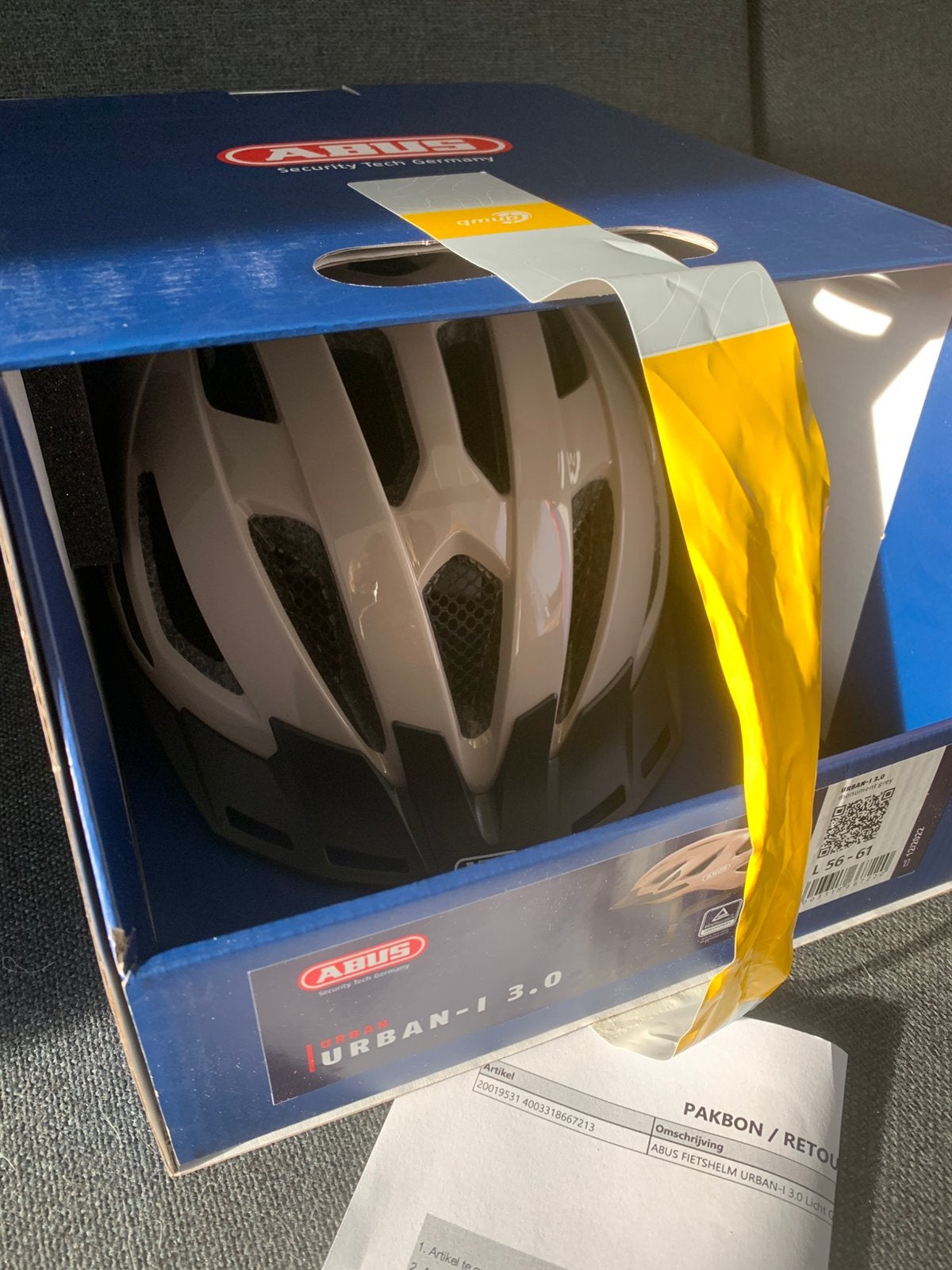 Abus fietshelm Urban 1 - 3.0 maat L 56 - 61 grijs NIEUW, Ophalen of Verzenden, Nieuw, M, Heer of Dame