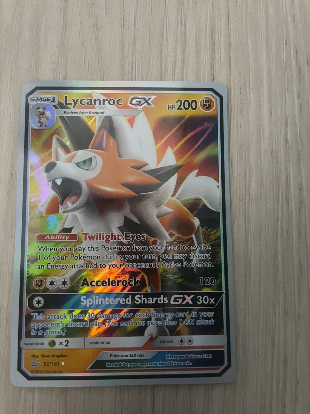 Pokemon kaart Lycanroc GX, Ophalen of Verzenden, Nieuw