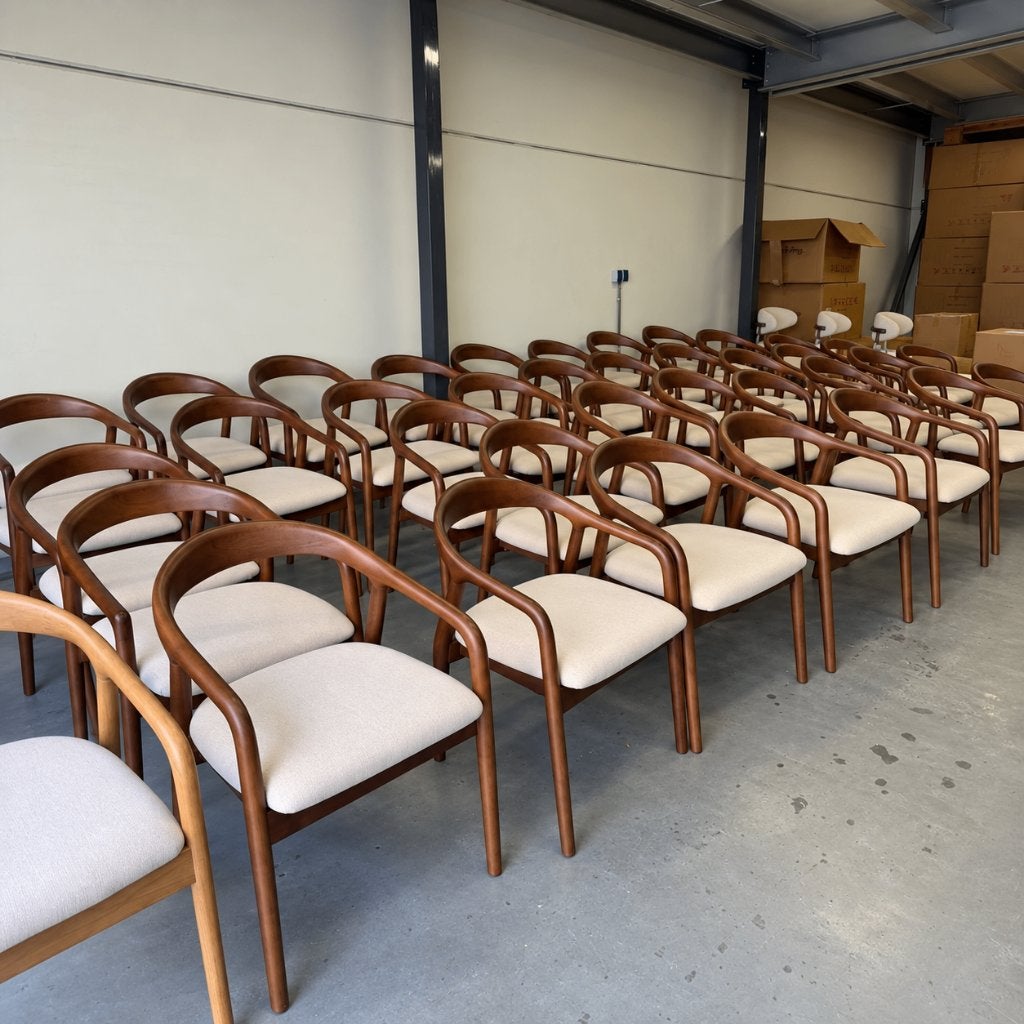Eetkamerstoelen Japandi Walnoot Houten stoelen | OP=OP‼️, Bruin, Nieuw, Ophalen of Verzenden, Japandi eetkamerstoelen hout