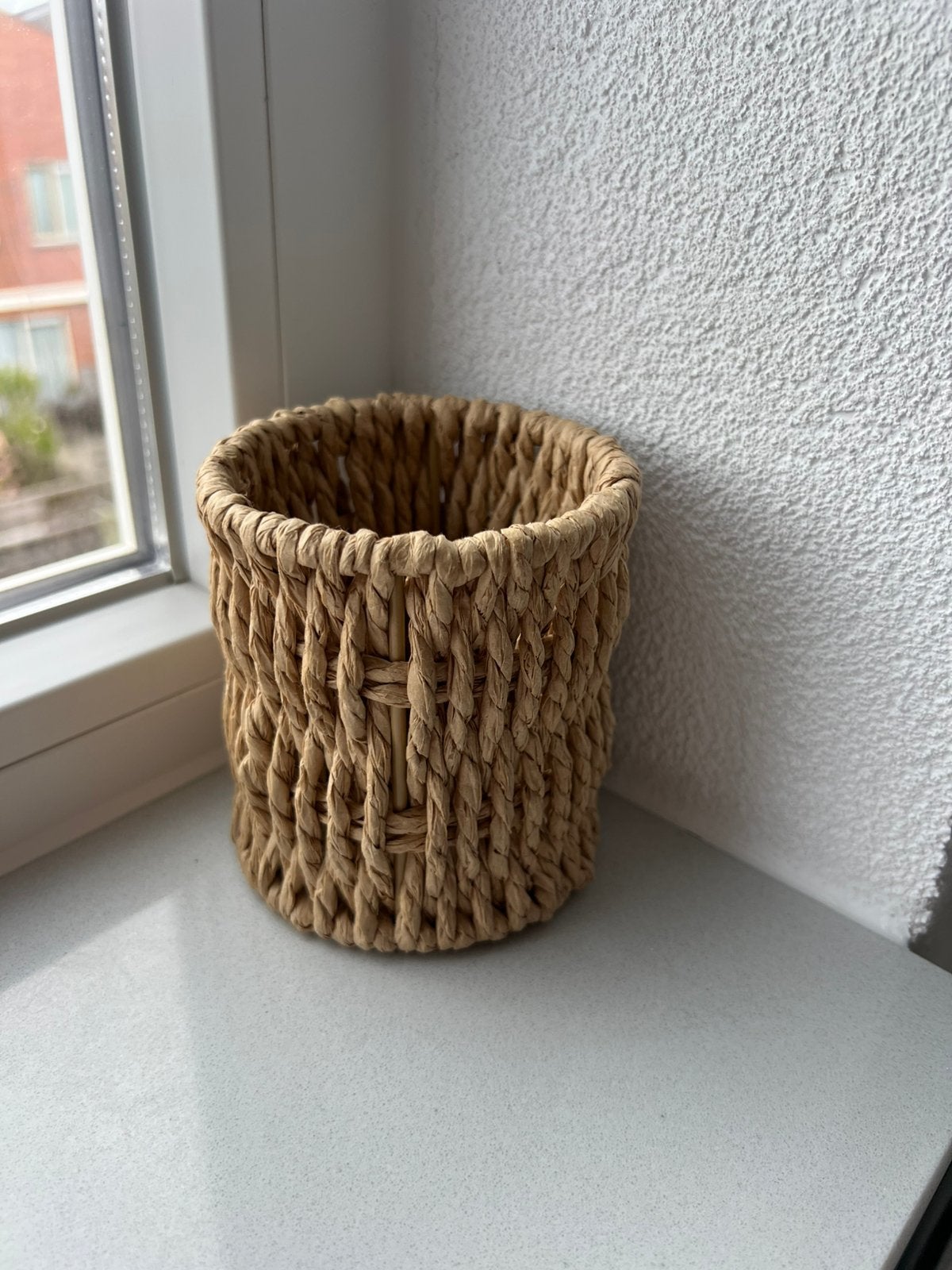 Beige rieten pennenbakje, Ophalen of Verzenden, Nieuw