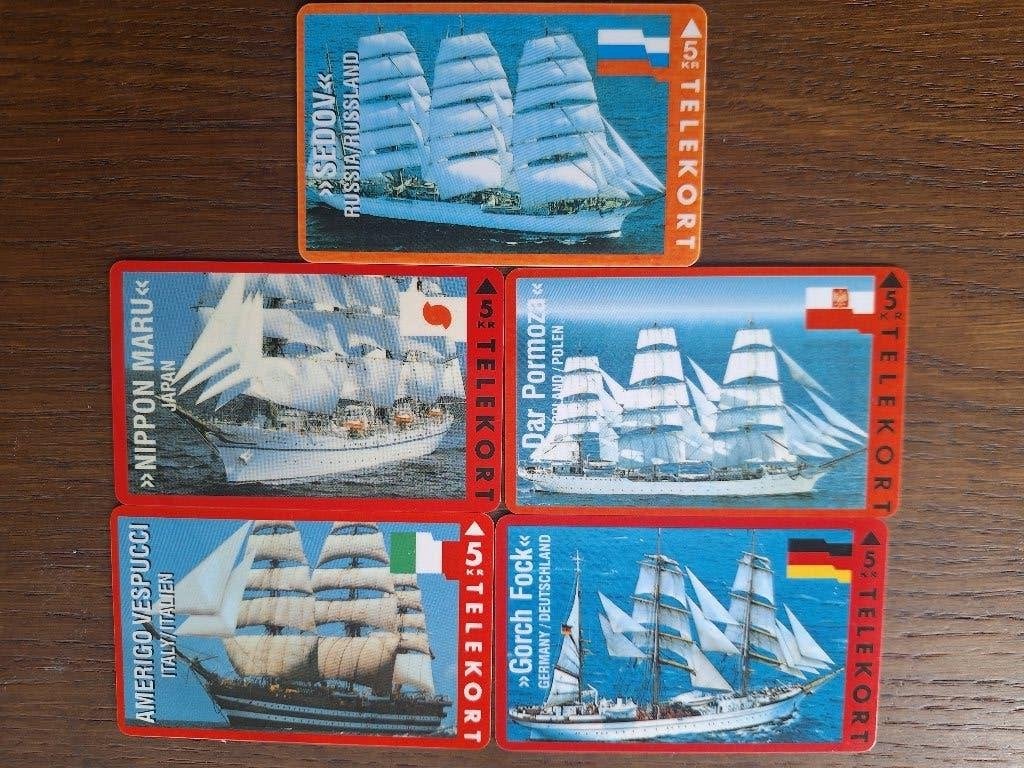 5 lage oplage telefoonkaarten Denemarken, Verzenden