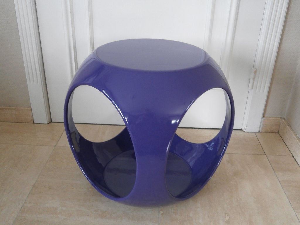 Nieuwe paarse design kubus - bijzettafeltje - zitje, Ophalen, Rond, Nieuw, Glas