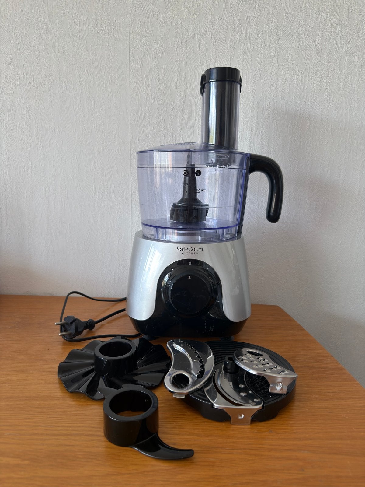 SafeCourt Food Processor FP100 - Keukenmachine, Gebruikt, 3 snelheden of meer, Ophalen of Verzenden, 2 tot 3 liter