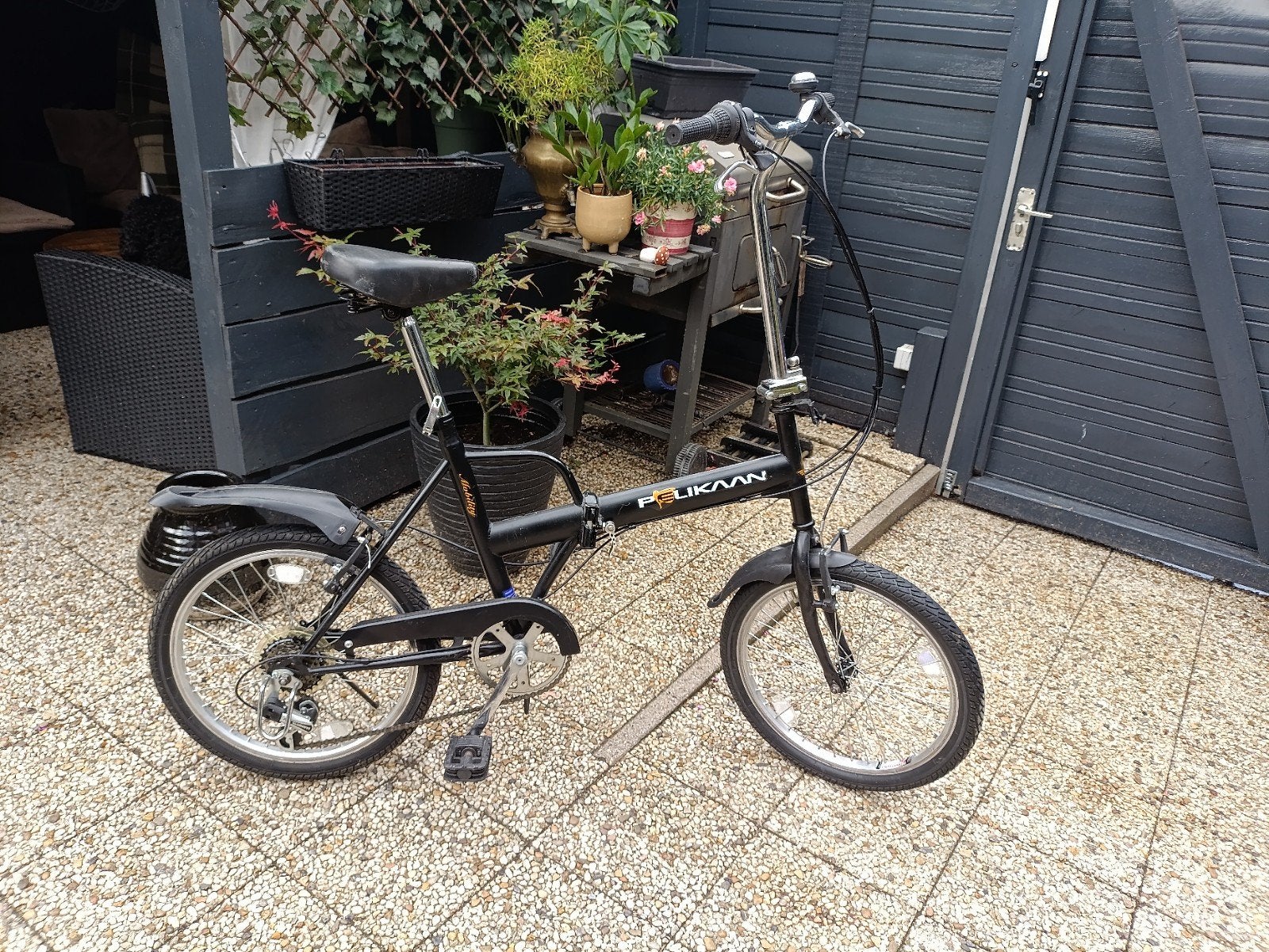 Opvouwbare Pelikaan fiets - Compact en praktisch, Fietsen en Brommers, Fietsen | Vouwfietsen, Gebruikt, Velgrem, Versnellingen